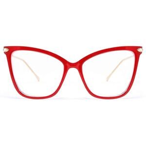 New Feisedy Womens Red Gold Blue Light Blocking Oversized Cat Eye Glasses